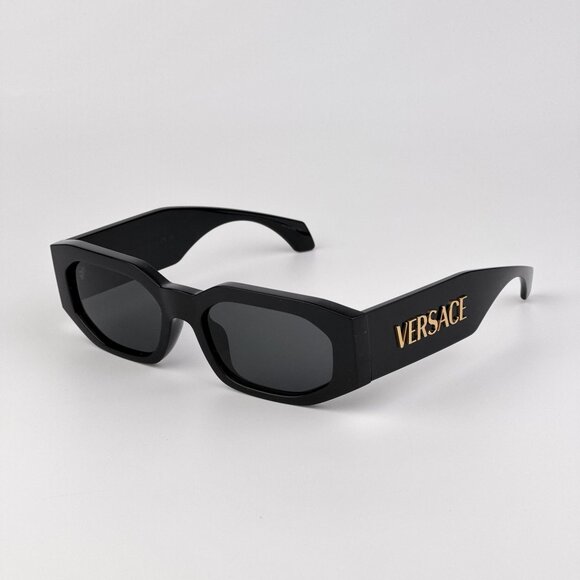 Versace VE4489U GB1/87 Black Rectangle Sunglasses Dark Grey Lens Unisex main image 11